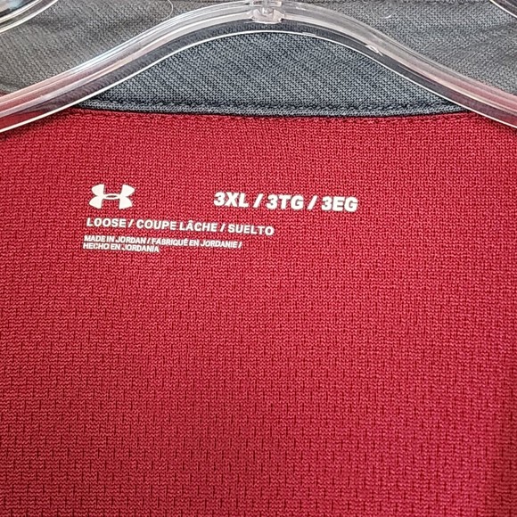 Under Armour Polo Shirt Mens 3XL Red Loose Short Sleeve - Picture 3 of 16